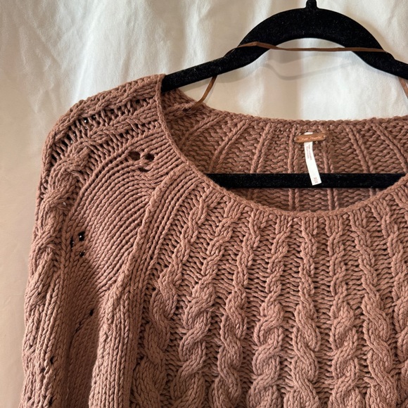 NWOT Free People Sandra Pullover Cable Knit Sweater in Brown - Medium - Picture 6 of 10